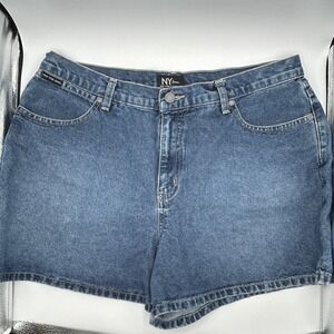 New York &‎ Company Jeans Blue Denim Shorts Women Plus 14 Summer Casual Cowgirl